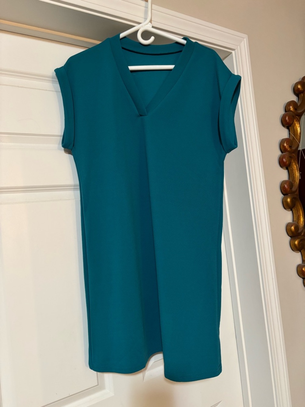 SHEIN Teal Short-Sleeve Shift Dress large size8/10